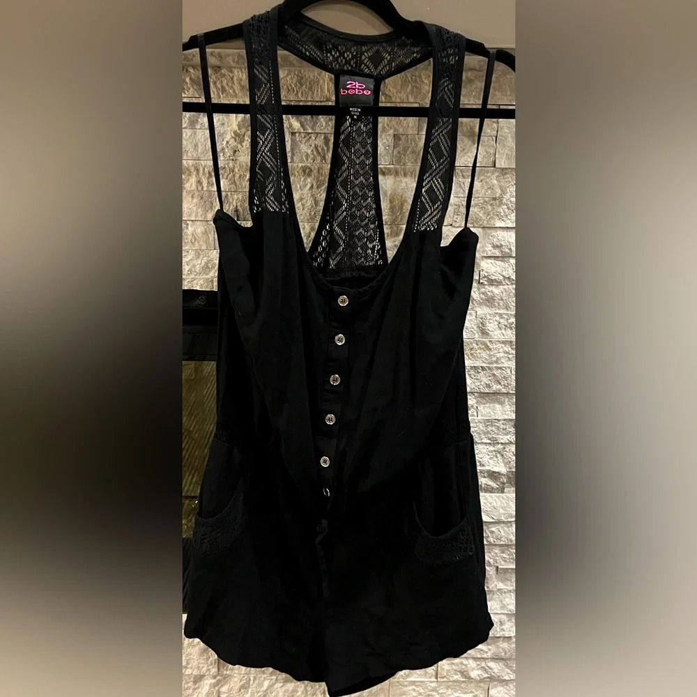 2Be Bebe black size Medium lace top romper